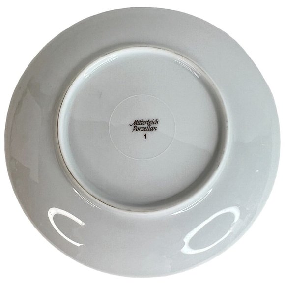 4 Mitterteich Porzellan Salad Side Plates Clock Pattern 7 3/4 IN Germany Vintage - Picture 3 of 13